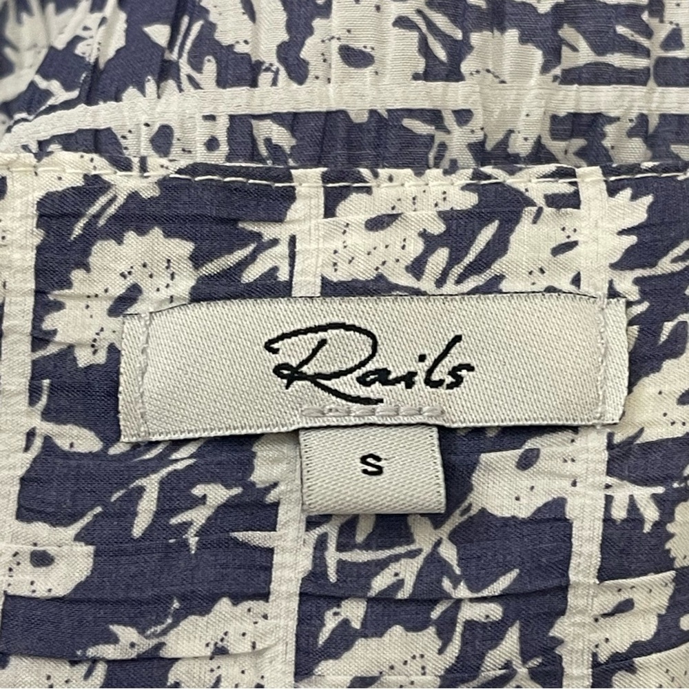 Rails Valentina Ruffle Hem Crinkle Dress in Navy Camellia Size Small - Picture 10 of 12